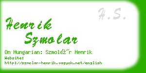 henrik szmolar business card